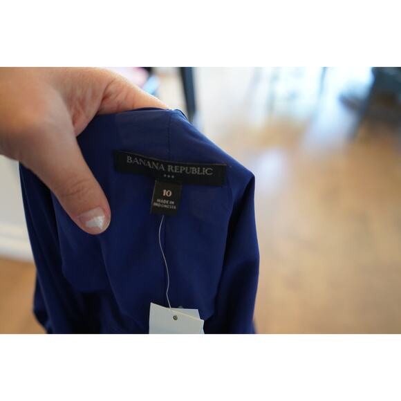 Banana Republic 10 Wrap Blouse Top in Royal Blue NWT - Picture 4 of 6